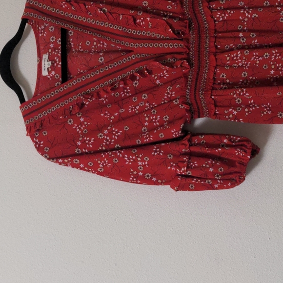 - Max Studio Red Floral Tiered Dress - Picture 2 of 8